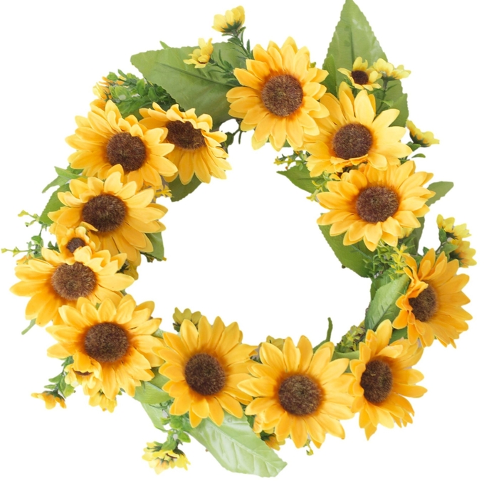 집 장식을 위한 인공 Garland 잎 식물 해바라기 화환